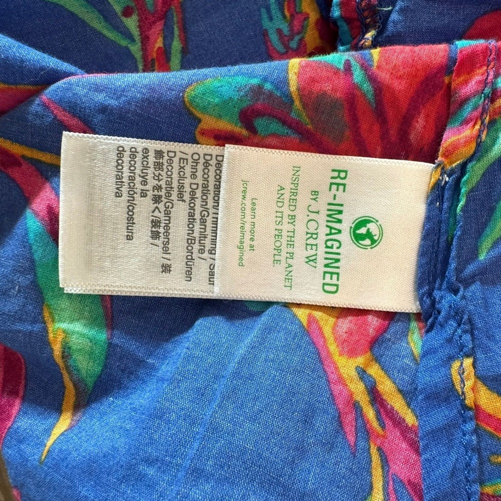 J.Crew Re-Imagined Tropical Floral Tassel Swim Cover Up Blue XXS - Picture 6 of 8